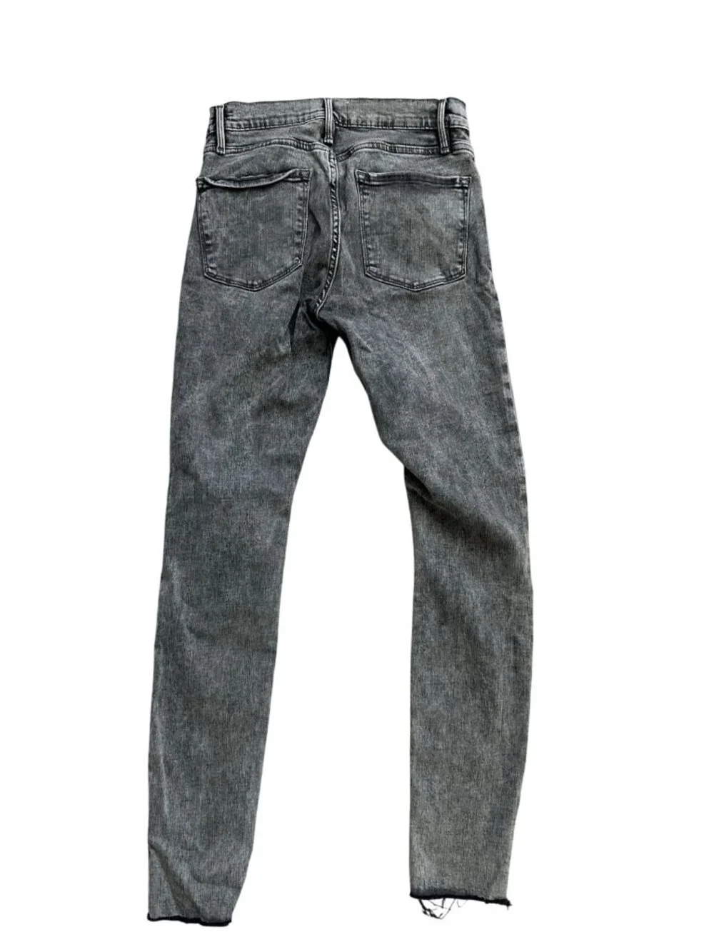 FRAME Black Gray Wash Le Skinny de Jeanne Frayed Ankle  Jeans Size 27 - Picture 5 of 8